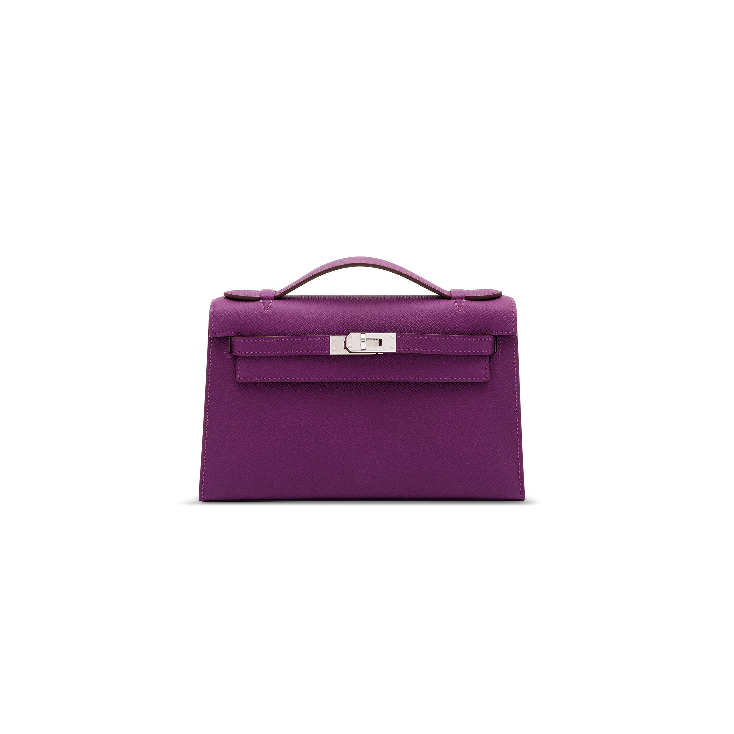 H**mes master an anÉmone epsom leather kelly pochette with palladium hardware (22*14*7cm)